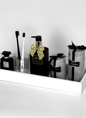 轻奢浴室香薰摆件组合白色装饰品