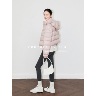 绗缝90白鹅绒保暖防风百搭冬新款 连帽短款 羽绒服女 冰雾童话 SUK