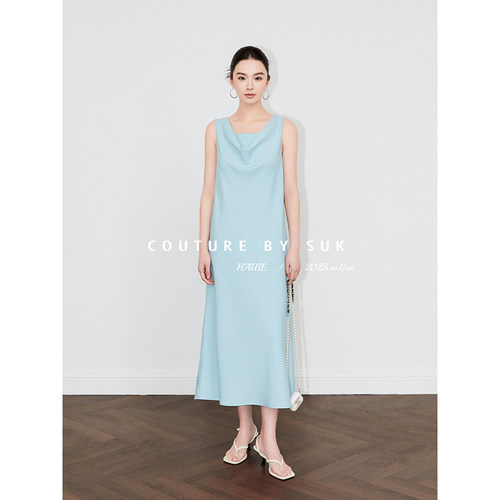 荡领直筒显瘦轻熟风连衣裙女