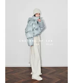 SUK 高街爱豆！秋冬新款时尚超短款连帽轻薄保暖羽绒服女90白鹅绒