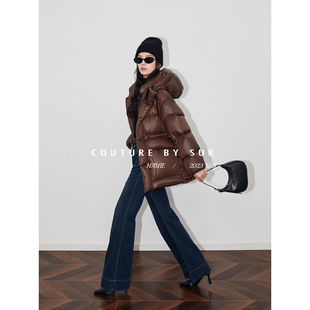 保暖收腰立领白鹅绒显瘦时尚 冬季 羽绒服女 绒情至尚 SUK