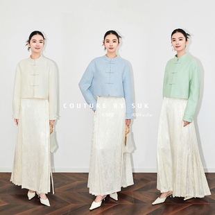 25早春新中式 青青子衿 SUK 盘扣立领外套女中国风短外套 现货