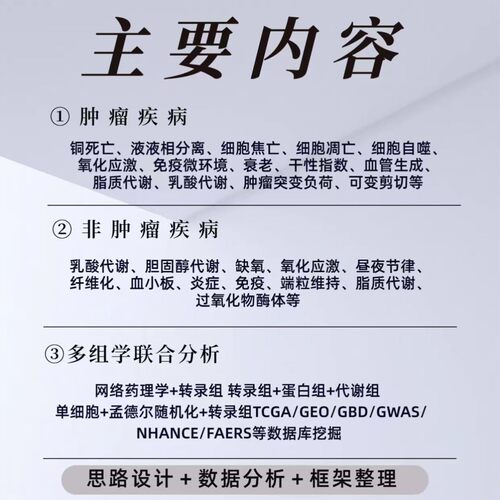 网络药理学 分子对接 虚拟筛选 生信分析 医学科研 课题指导