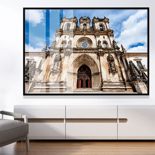 葡萄牙羊驼修道院风景装饰画现代轻奢摄影作品晶瓷画单幅横向挂画