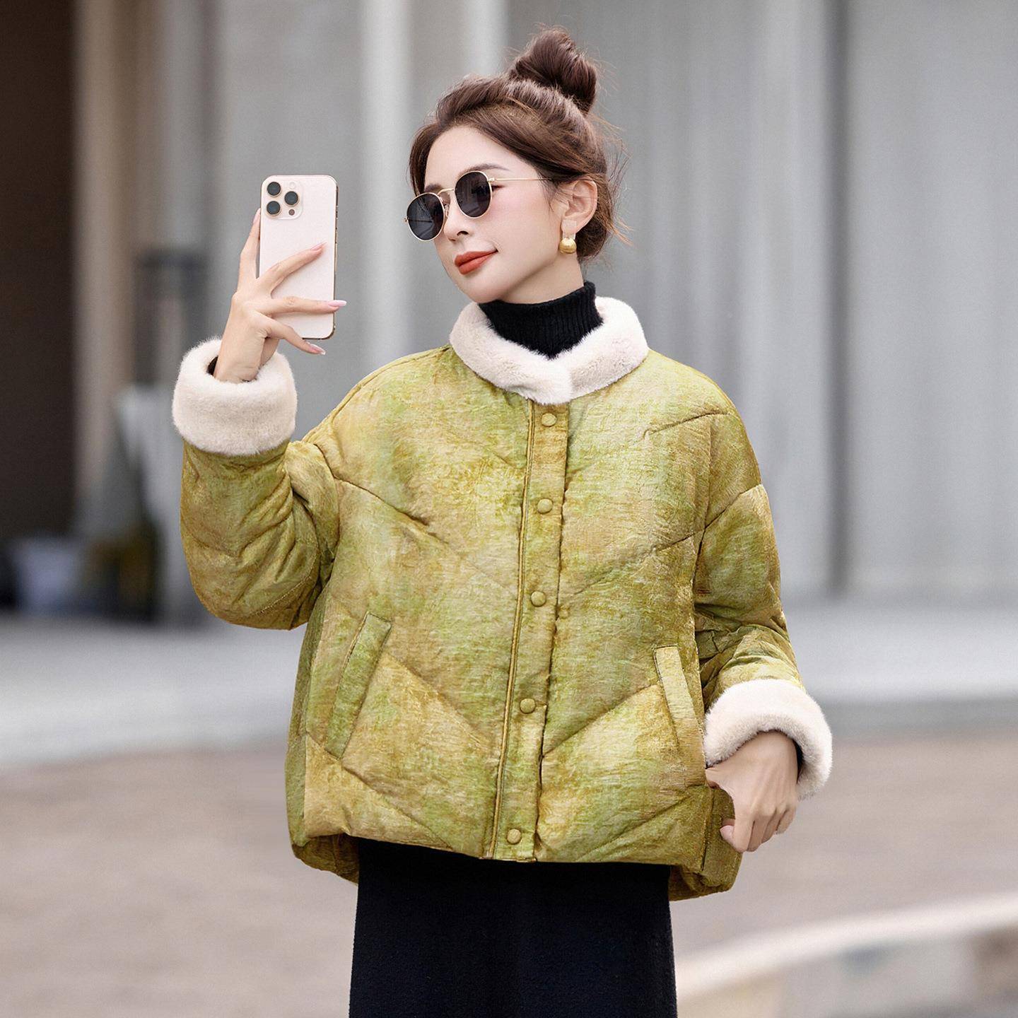 中式国风羽绒服女AH8153-1暖025冬新款高级感气新质保白鸭绒外套2