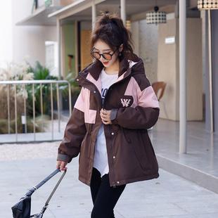 新款 长2024冬季 撞羽色刺绣90白绒ZHUI2865冲锋衣 绒鸭服女中款 工装