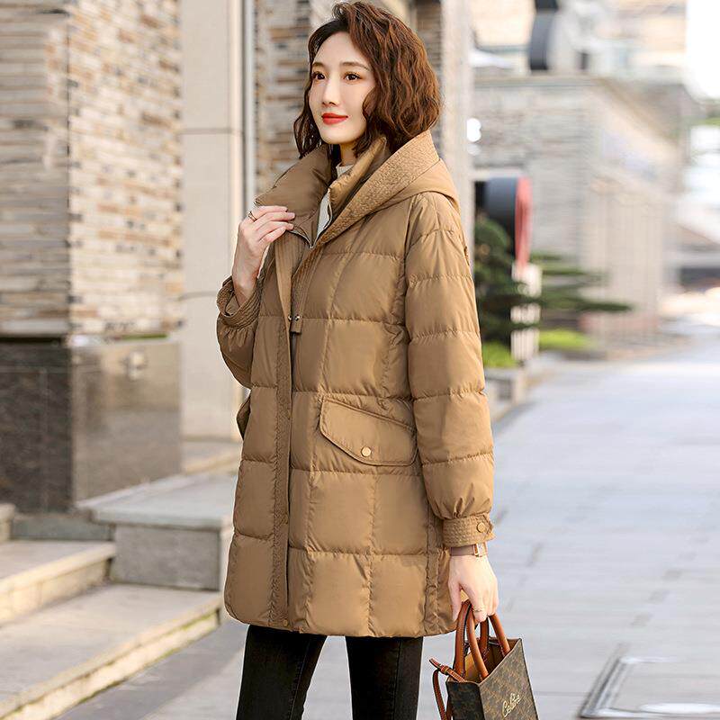 绒服女中长款ZLI6785端204年新款庄轻薄时尚欧货2洋气妈妈羽冬装