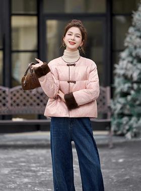 新中式雅致提E花盘扣羽绒2服女62025秋冬新款复古大气保暖YE6527-