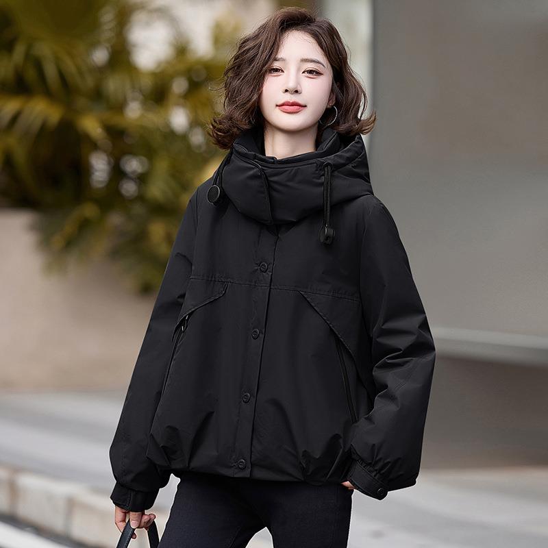 女式绒服ZH1131秋冬季新款女装宽松连帽90羽白绒暖羽保绒外套 鸭Z