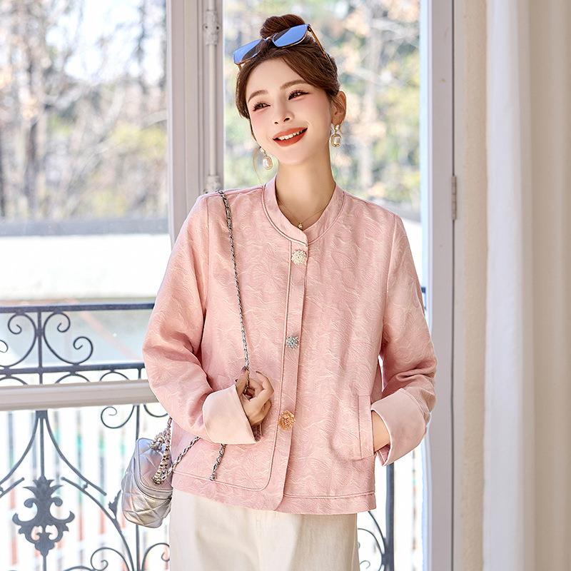 20RS2808-02排5春秋季新女装圆领新款式国风气中质单扣绣花时尚外