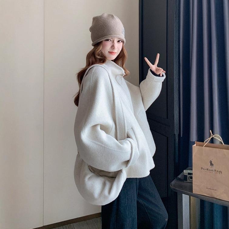 色白休闲双米面b169-851呢羊毛外套女20高25冬季新款级感减龄保暖