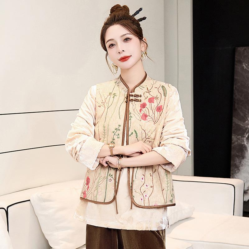 新中ZMEI5508式国衫马衬甲叠穿两件套女2025春季新款高级感刺绣套