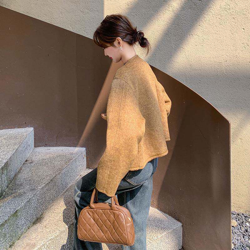 级感小香高风短款羊毛2外套女205冬季小子气质双C170--80面个羊绒