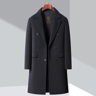 领呢 PP羊绒外双排扣0男西装 225双面羊毛呢大衣中年士中长款 6603