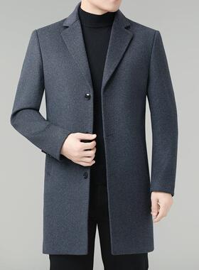 装领羊毛8807-ZZ呢子外套男士款中扣子长款商务西休闲基础新款绵