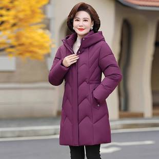 时尚 正品 棉洋气连帽厚绒外套时尚 817款 妈妈 撤柜羽棉加服女中长71