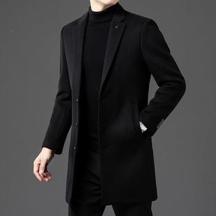 中老年男士 大衣商闲5582 羊爸毛大衣装 秋冬季 中长款 2025新爸款