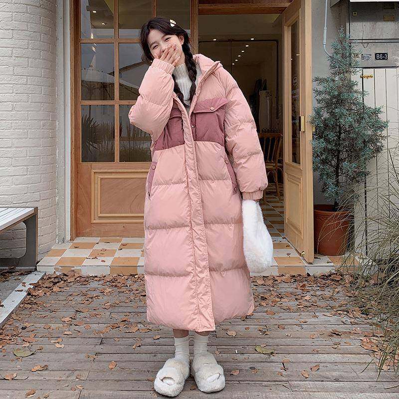 粉色流B100-527行奶乎乎棉服外套女冬装2025新款款过膝韩长系爆款