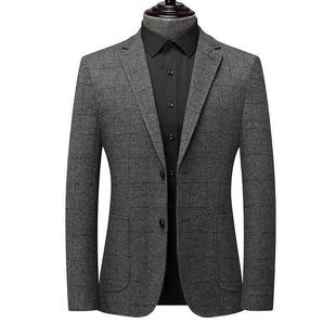 西外套羊毛呢保暖经典 202815 装 格纹男士 百搭新西服单男 L25秋冬款