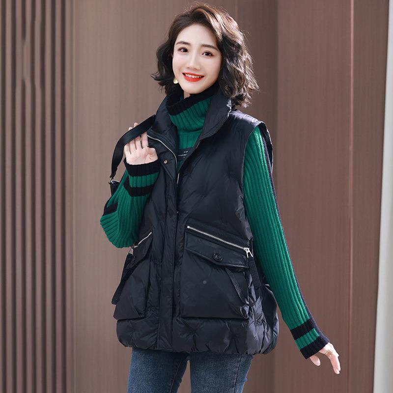 羽绒马甲女冬季新款2爆0端2绒5款坎肩外穿白鸭欧货高女士背ZLI276