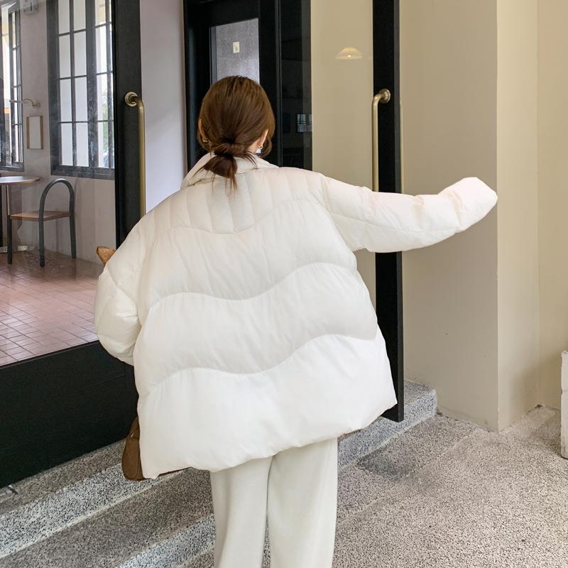 高时质羽绒服Y24075-1女冬季新款尚中长品款加厚宽松鹅绒面包白服