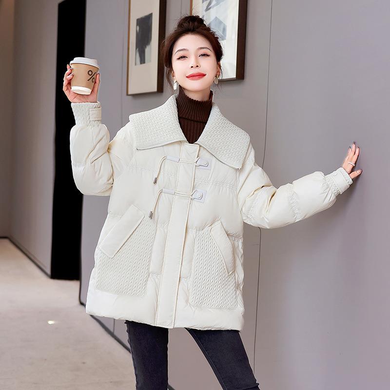 冬季新款尚编织海军娃娃领女90鸭绒羽HR-D072-绒服时外R套 H07白2
