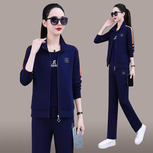 花运动套装春秋025新女82514303款品牌洋气跑整步卫衣三2件套秋装