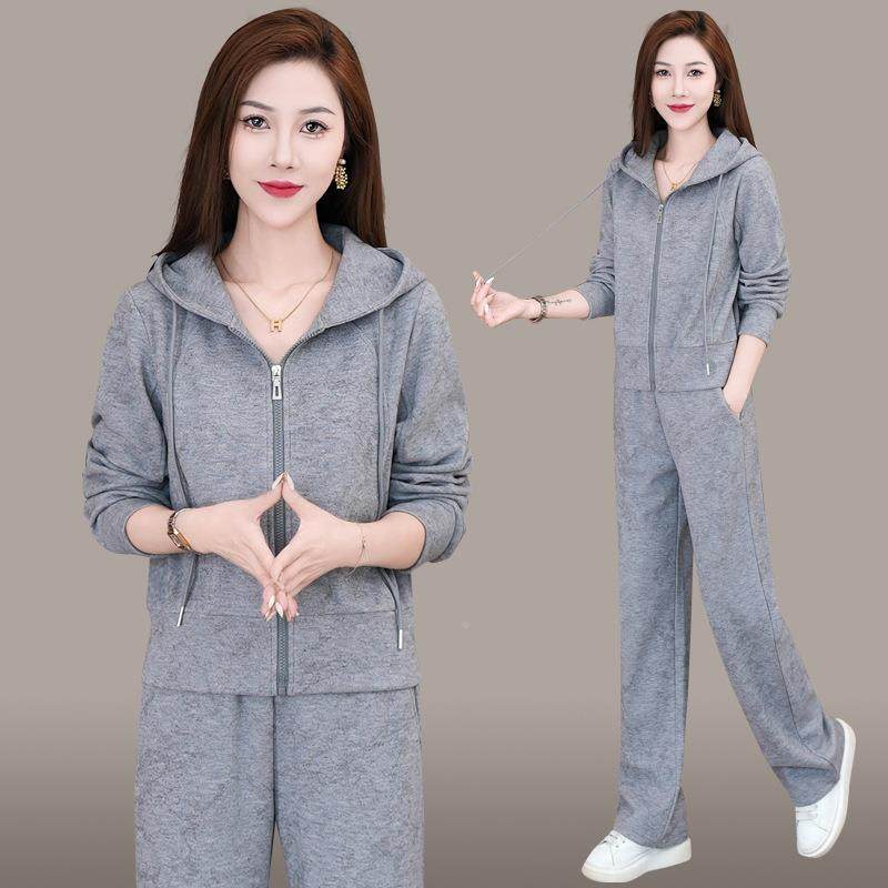 秋套档装早女高宽松2025款时尚阔太两太减龄卫衣妈妈装阔腿裤8208