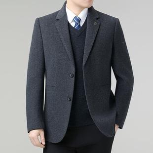 双8866 爸爸冬装 YY面呢西服男士 拆可卸羽绒内胆西装 毛呢 常规款 季