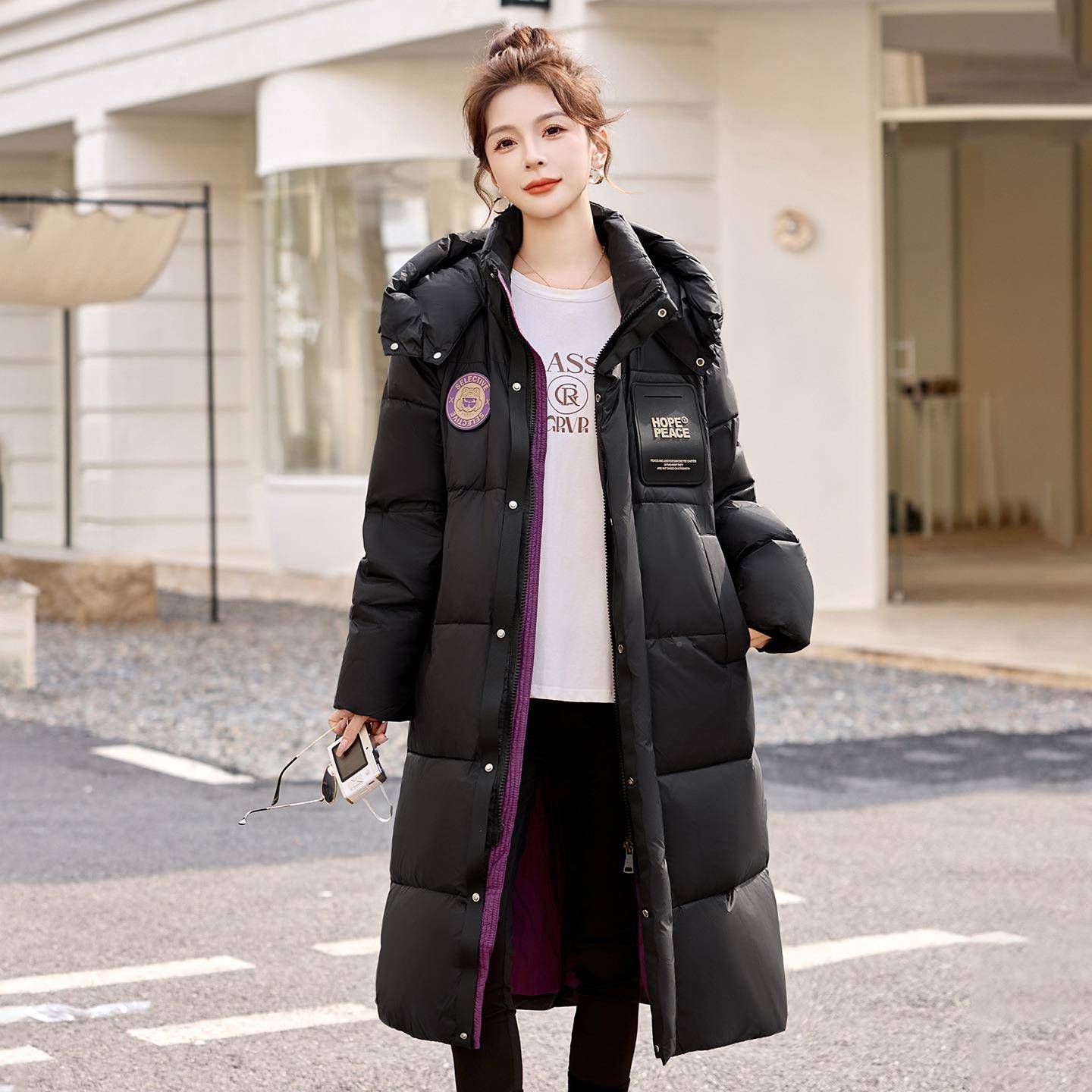 女YH99938-保式羽绒0服长款225冬季新高级感高端加厚外套过膝款暖