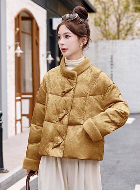 新中式感立领羽短绒服ZYI2555A女2025冬季新款设计款保暖加厚时尚