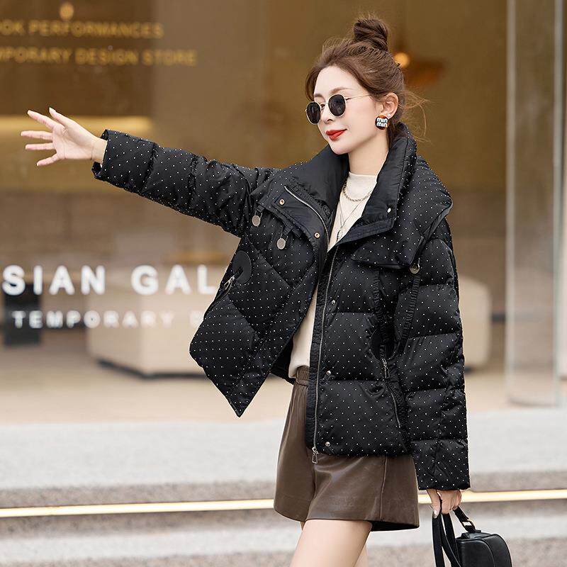 WN6103-1新款N羽绒服女冬季外时髦宽松白鸭绒加厚帽连保暖面包服