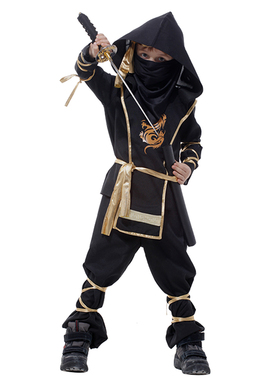 六一儿童节服装男童化妆舞会忍者服神秘武士演出服夜行衣忍者装扮