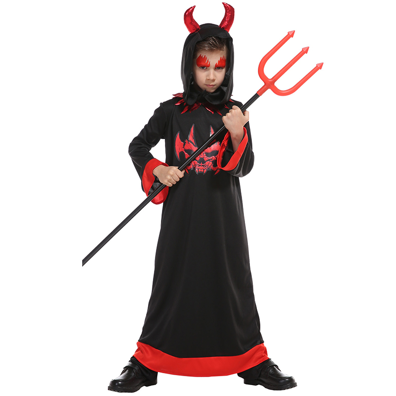 恶魔长袍恐怖骷髅鬼衣万圣节服装