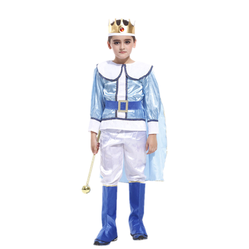 六一儿童节cosplay服装男白马王子表演服王子衣服国王披风演出服