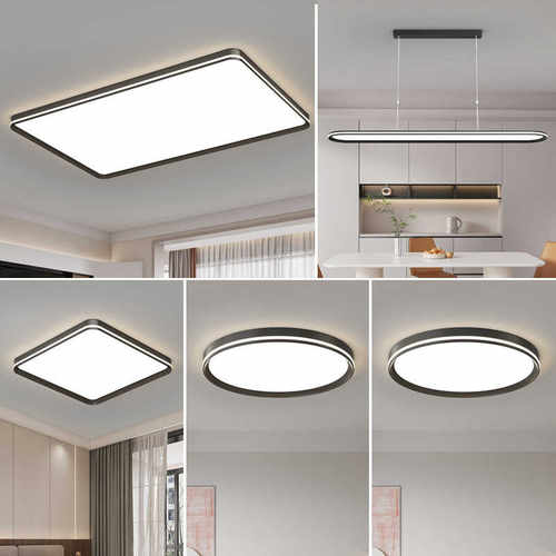 客厅灯现代简约大气长方形吸顶灯2024年新款流行圆形led卧室灯具