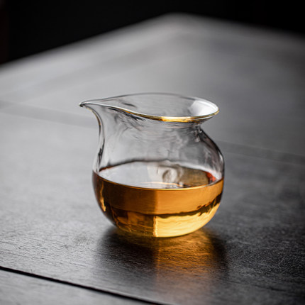 日式锤纹耐热玻璃公道杯茶海分茶器匀杯高硼硅透明茶具匀杯