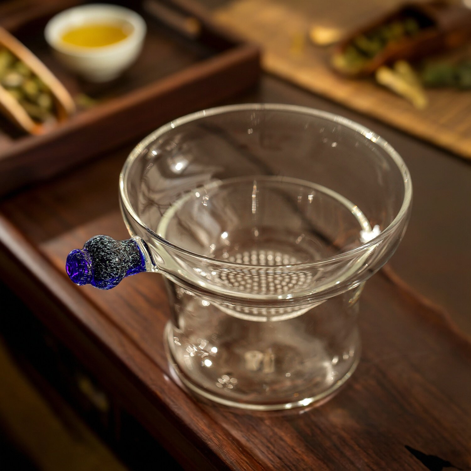 台湾奉珠玻璃激光打孔茶滤带底座