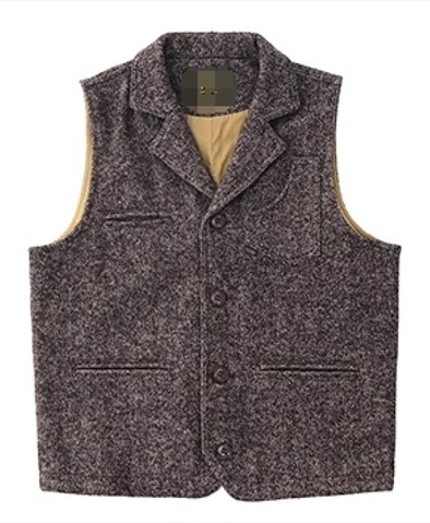 飞鸾鸟复古修身粗花呢马甲