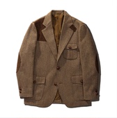 羊毛呢阿美咔叽男西装 秋冬加厚粗花呢猎装 夹克人字纹西服复古英式