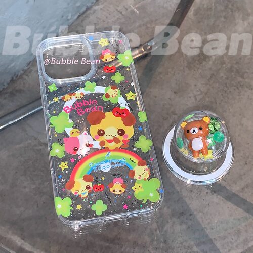 BubbleBean绿色四叶草小熊磁吸双层工艺手机壳适用于苹果17promax