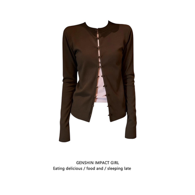 美拉德穿搭撞色假两件长袖T恤女