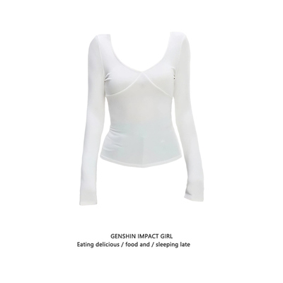 修身收腰纯欲辣妹德绒打底衫上衣