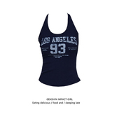 辣妹字母印花吊带背心女夏季 新款 纯棉修身 美式 显瘦百搭无袖 上衣潮