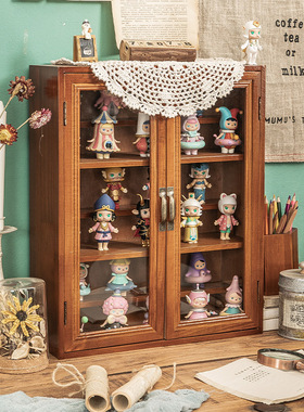 泡泡玛特展示盒盲盒架子收纳手办娃娃模型玻璃透明popmart防尘柜