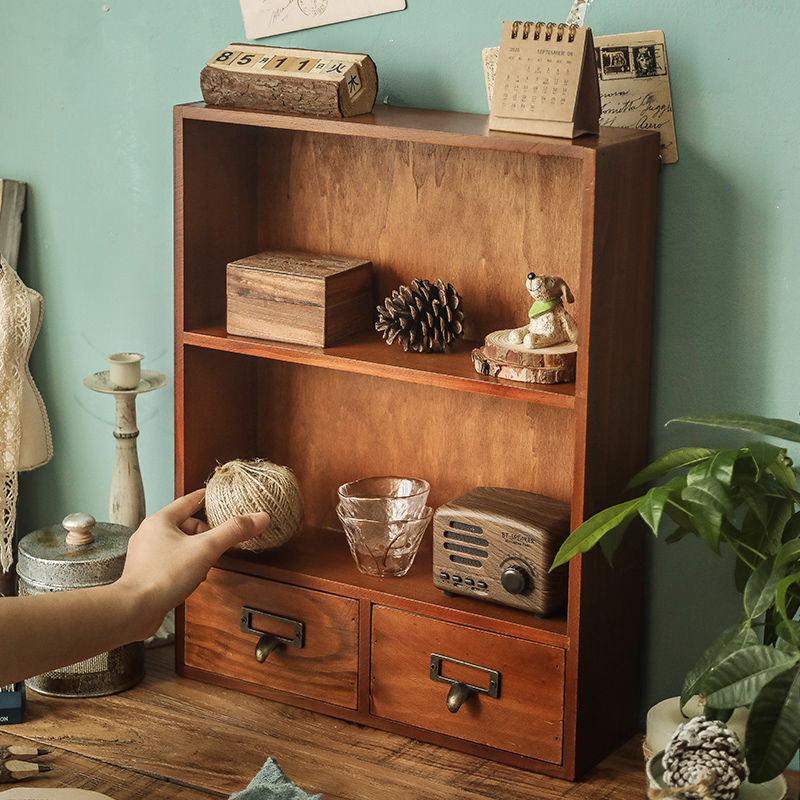 化妆品收纳盒口红手帐实木柜子