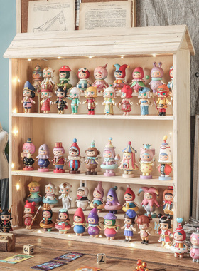 盲盒收纳展示架手办积木别墅展示盒泡泡玛特玩偶柜popmart娃娃盒