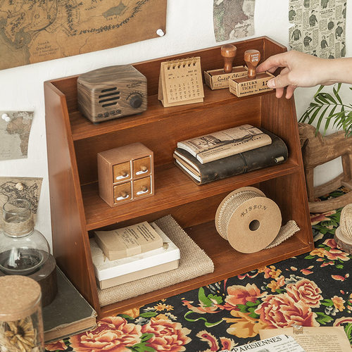 zakka桌面化妆品复古收纳盒