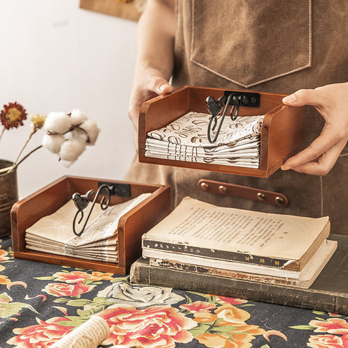 商用个性木质饭店zakka抽纸盒