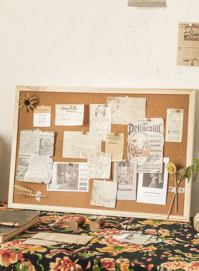 软木板桌面ins记事便签图钉留言板挂墙上毛毡照片装饰背景墙墙板